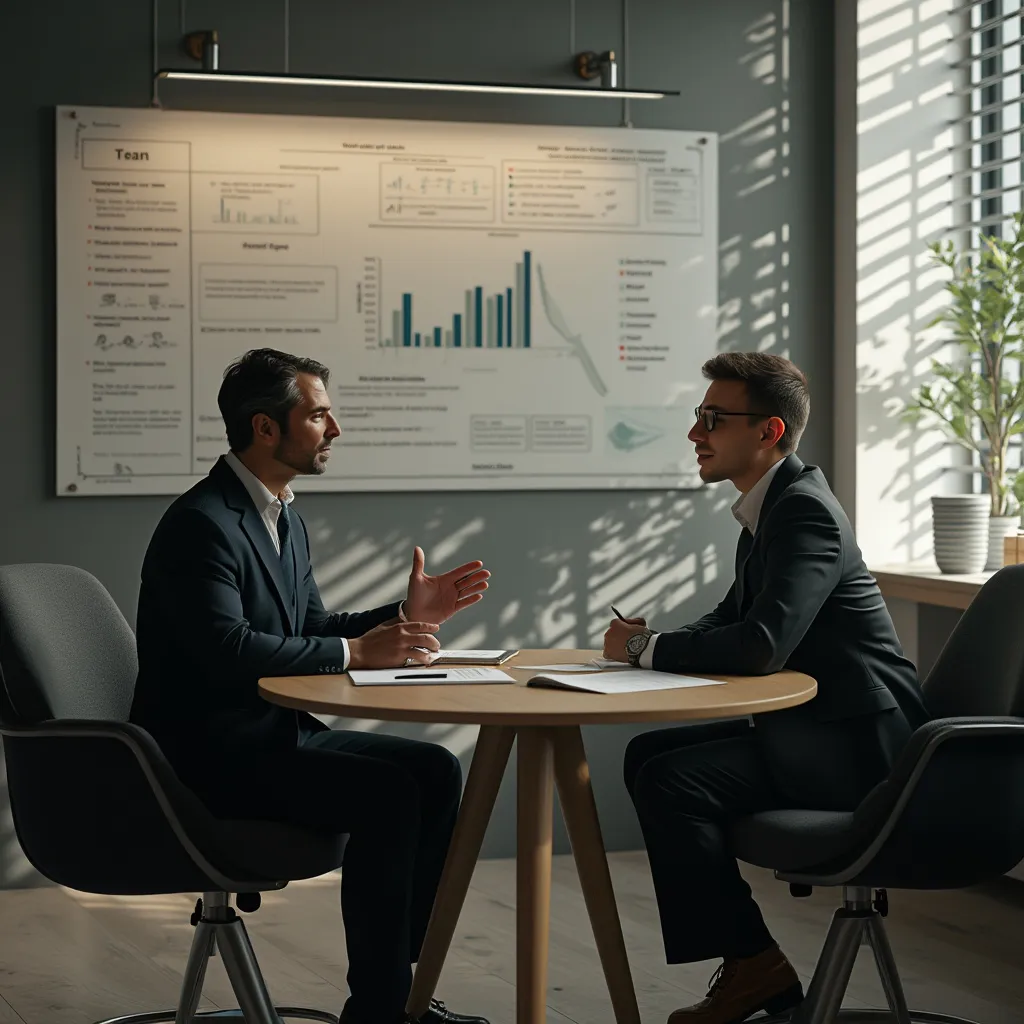 Closeup of a business consultant mentoring clients